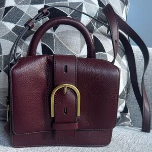 Burgundy Fossil Leather Handbag